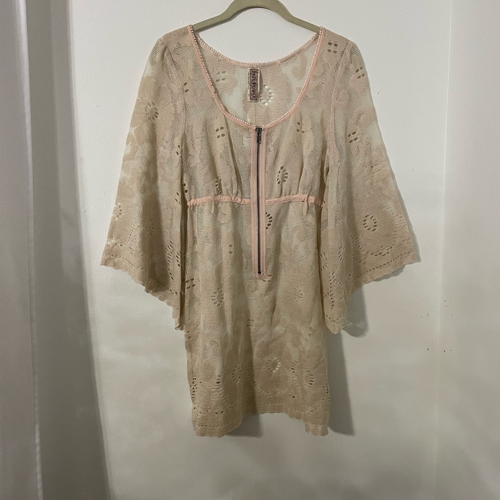 Free People Beige Lace Dress